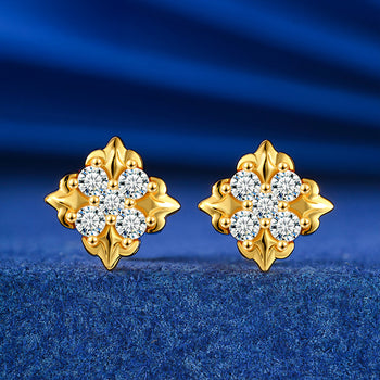 CLASSIC MOISSANITE DIAMOND IRIS STUD EARRINGS IN STERLING SILVER