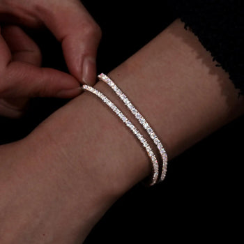 CLASSIC MOISSANITE DIAMOND TENNIS BRACELET IN STERLING SILVER - IVORY & EBONY
