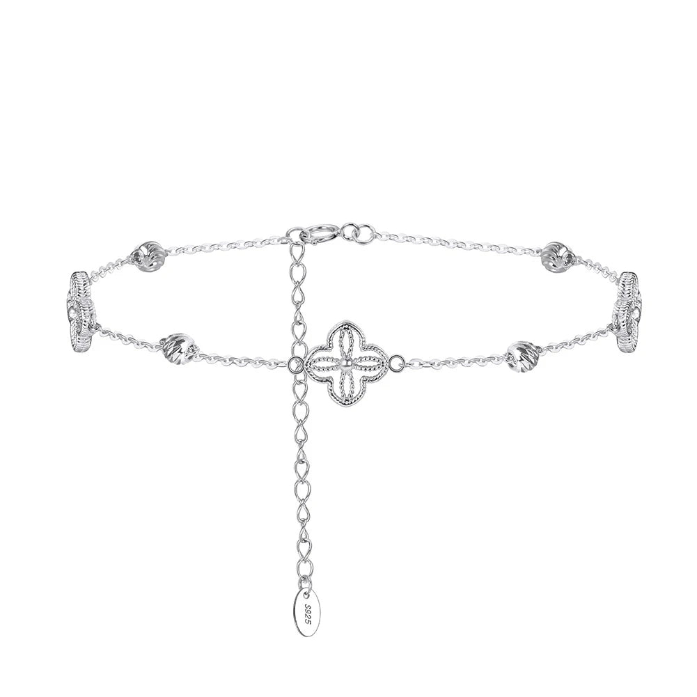 CLOVER CHARM CHAIN BRACELET IN STERLING SILVER