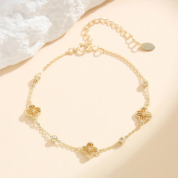 CLOVER CHARM CHAIN BRACELET IN STERLING SILVER