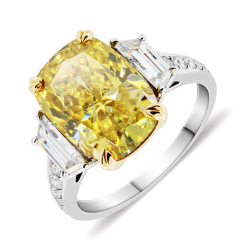 COLORED MOISSANITE ENGAGEMENT RINGS IN SOLID GOLD