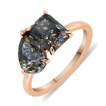 COLORED MOISSANITE ENGAGEMENT RINGS IN SOLID GOLD