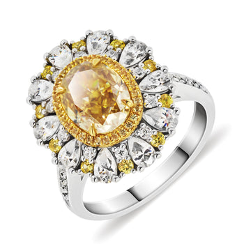 COLORED MOISSANITE ENGAGEMENT RINGS IN SOLID GOLD