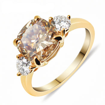 COLORED MOISSANITE ENGAGEMENT RINGS IN SOLID GOLD