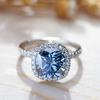 COLORED MOISSANITE ENGAGEMENT RINGS IN SOLID GOLD