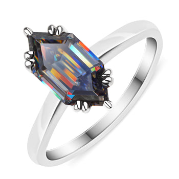 COLORED MOISSANITE ENGAGEMENT RINGS IN SOLID GOLD