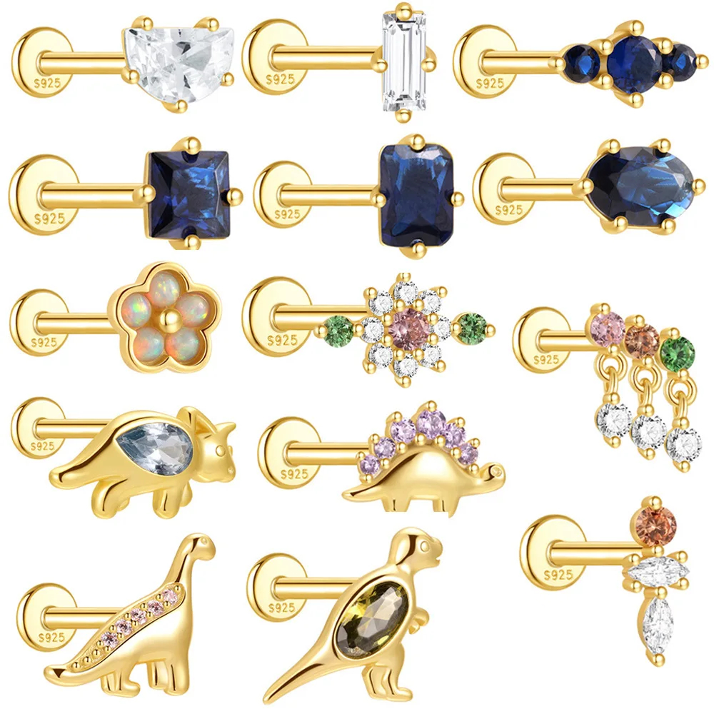 COLORFUL CARTILAGE PIERCING IN STERLING SILVER