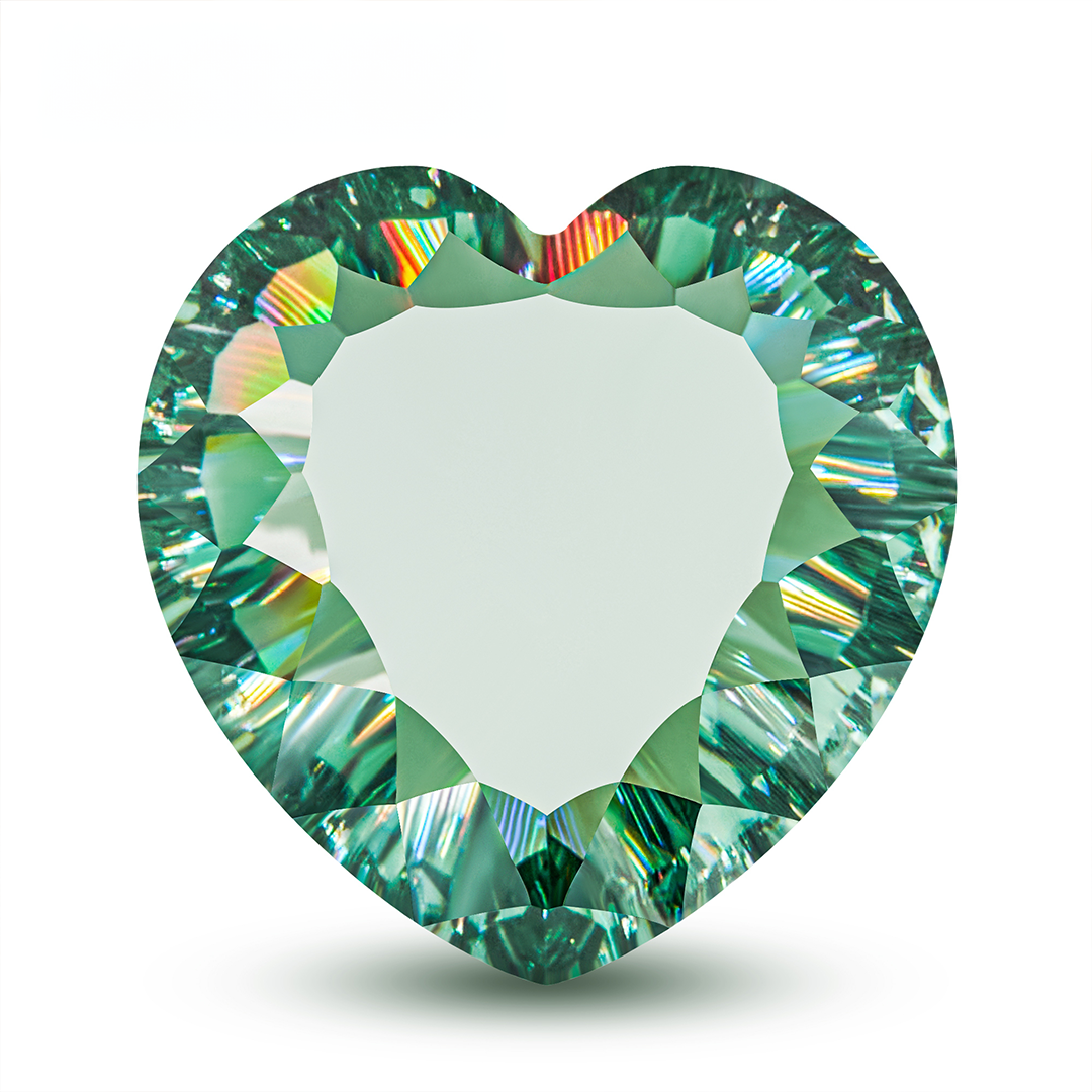 CONCAVE GREEN HEART CUT MOISSANITE LOOSE DIAMOND