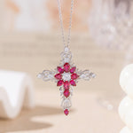CORUNDUM LAB GROWN RUBY PENDANT IN STERLING SILVER