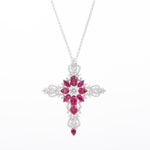 CORUNDUM LAB GROWN RUBY PENDANT IN STERLING SILVER