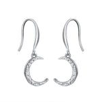 HAMMERED CRESCENT MOON EARRINGS IN STERLING SILVER