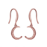HAMMERED CRESCENT MOON EARRINGS IN STERLING SILVER