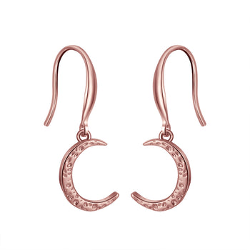 Boucles d'oreilles en forme de croissant de lune martelé en argent massif