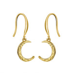 HAMMERED CRESCENT MOON EARRINGS IN STERLING SILVER