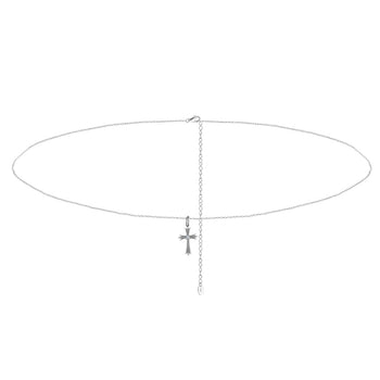 CROSS WAIST CHAIN IN STERLING SILVER
