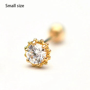 CROWN SOLITAIRE STUDS EARRING/NOSERING IN SOLID GOLD