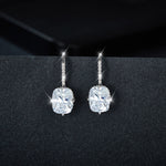 CUSHION CUT MOISSANITE DANGLE DROP EARRINGS IN STERLING SILVER