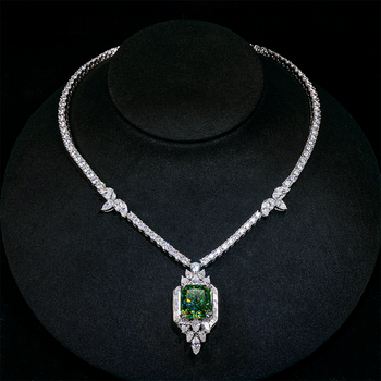 ROUND BRILLIANT CUT MOISSANITE PENDANT JEWELRY NECKLACE IN STERLING SILVER