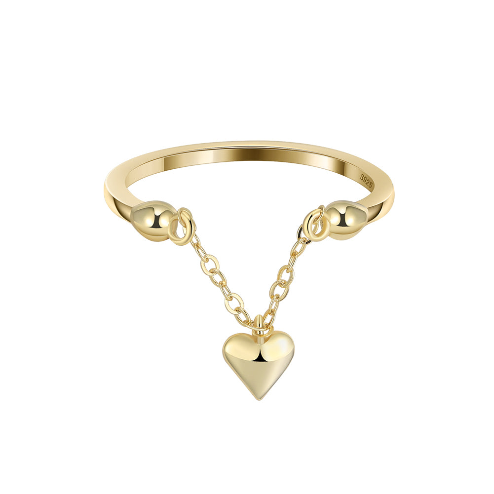 DAINTY HEART CHARM RING IN STERLING SILVER