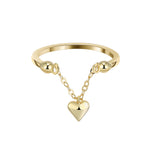 DAINTY HEART CHARM RING IN STERLING SILVER
