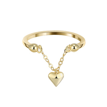 DAINTY HEART CHARM RING IN STERLING SILVER