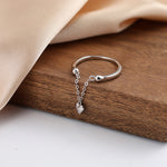 DAINTY HEART CHARM RING IN STERLING SILVER