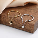 DAINTY HEART CHARM RING IN STERLING SILVER