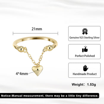 DAINTY HEART CHARM RING IN STERLING SILVER