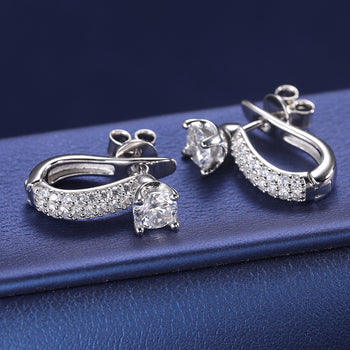 DETACHABLE MOISSANITE STUD EARRINGS IN STERLING SILVER