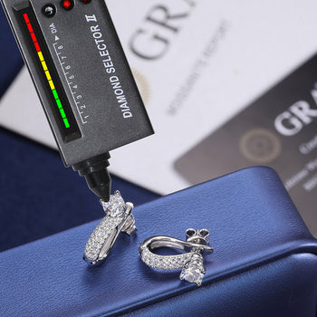 DETACHABLE MOISSANITE STUD EARRINGS IN STERLING SILVER