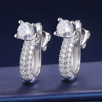 DETACHABLE MOISSANITE STUD EARRINGS IN STERLING SILVER