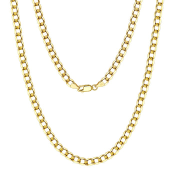 DIAMOND CUT CUBAN LINK CURB CHAIN IN STERLING SILVER