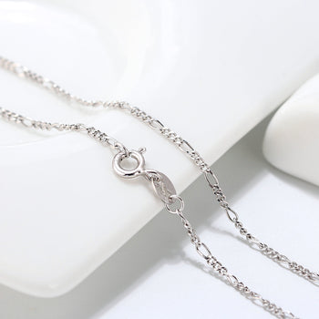 DIAMOND CUT FIGARO LINK CHAIN IN STERLING SILVER