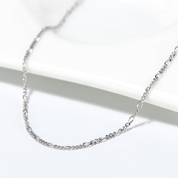 DIAMOND CUT FIGARO LINK CHAIN IN STERLING SILVER