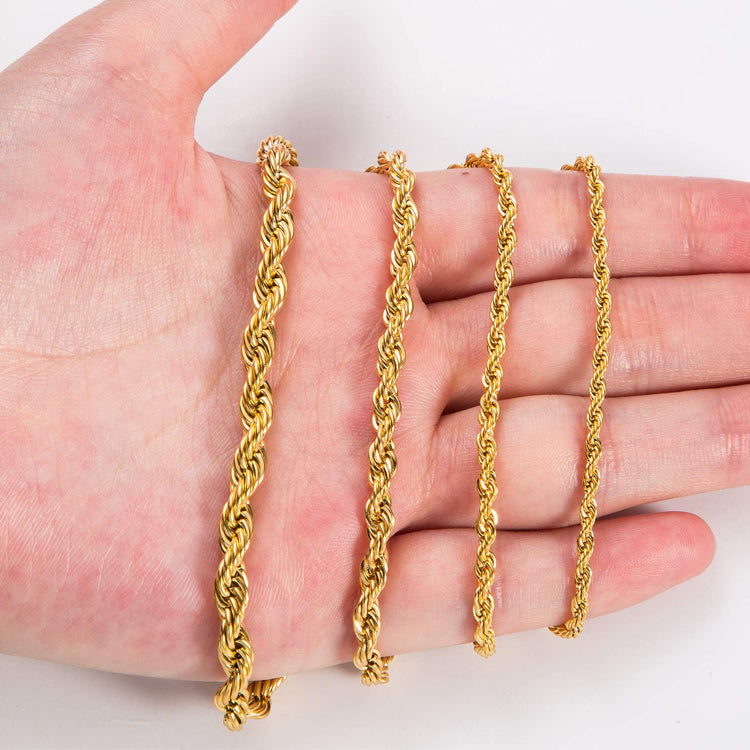 DIAMOND CUT TWISTED ROPE CHAIN NECKACE LIN STERLING SILVER