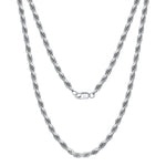 DIAMOND CUT TWISTED ROPE CHAIN NECKACE LIN STERLING SILVER