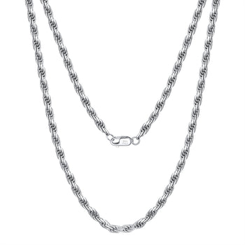 Collier en maille torsadée taillée en diamant, argent sterling