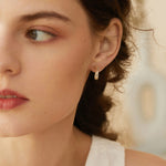 DOUBLE HOOP HUGGIE EARING IN STERLING SILVER
