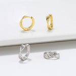 DOUBLE HOOP HUGGIE EARING IN STERLING SILVER