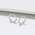 DOUBLE HOOP HUGGIE EARING IN STERLING SILVER