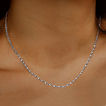Double Layer Water Wave Chain Necklace in Sterling Silver