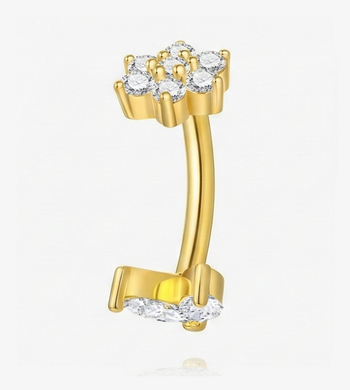 DOUBLE MOUNT CURVED BARBELL BODY PIERCINGS IN STERLING SILVER