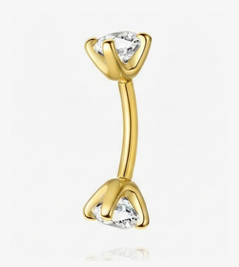 DOUBLE MOUNT CURVED BARBELL BODY PIERCINGS IN STERLING SILVER