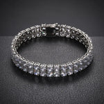 DOUBLE LAYERED CLASSIC MOISSANITE DIAMOND TENNIS BRACELET IN STERLING SILVER