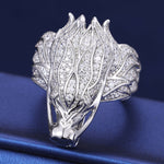 MOISSANITE DRAGON HEAD RING IN STERLING SILVER