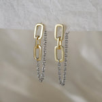 DUAL LINK CHAIN DROP EARRINGS IN STERLING SILVER