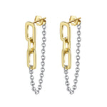 DUAL LINK CHAIN DROP EARRINGS IN STERLING SILVER