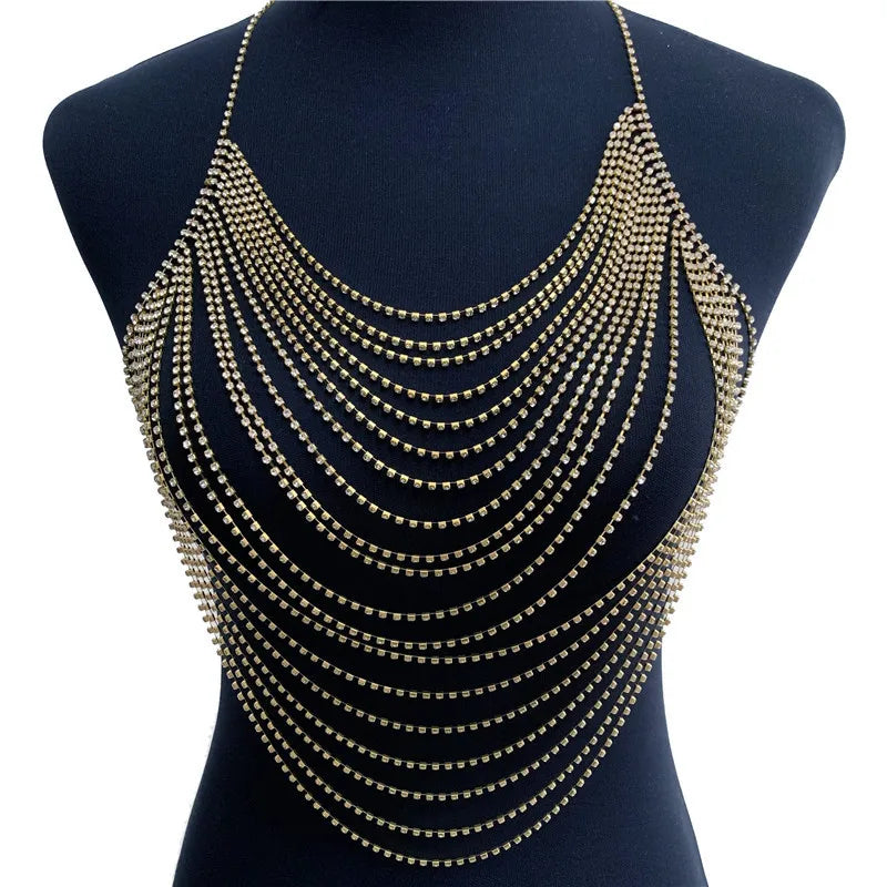 ECLIPSE LAYERED CRYSTAL BODY CHAIN