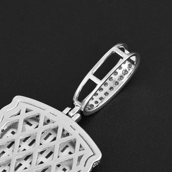 Anhänger mit Moissanit-Krallenform im Smaragdschliff aus Sterlingsilber