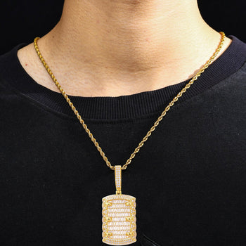 Anhänger mit Moissanit-Krallenform im Smaragdschliff aus Sterlingsilber